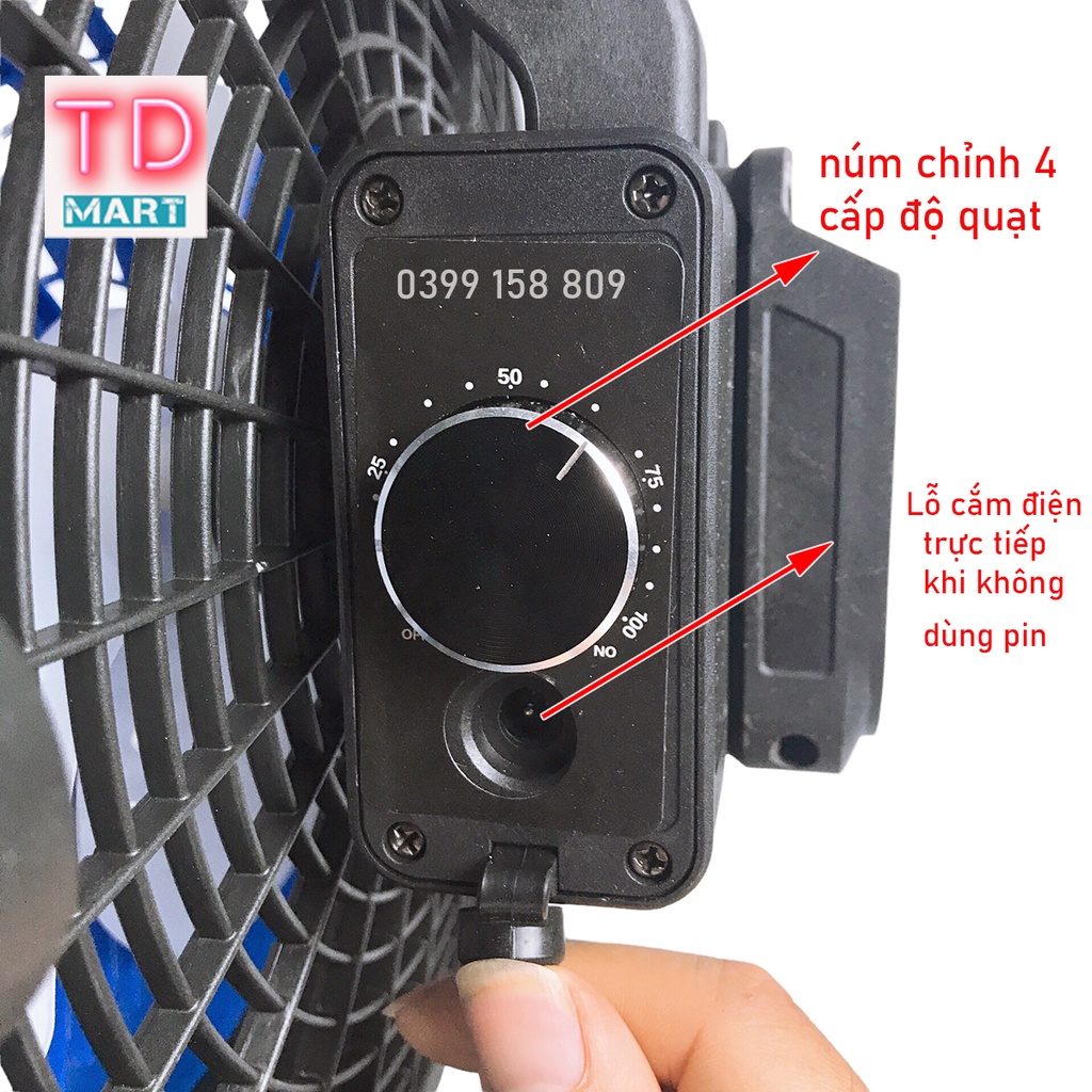 Quạt chạy pin KINGPRO sài chung chân pin Makita 18V