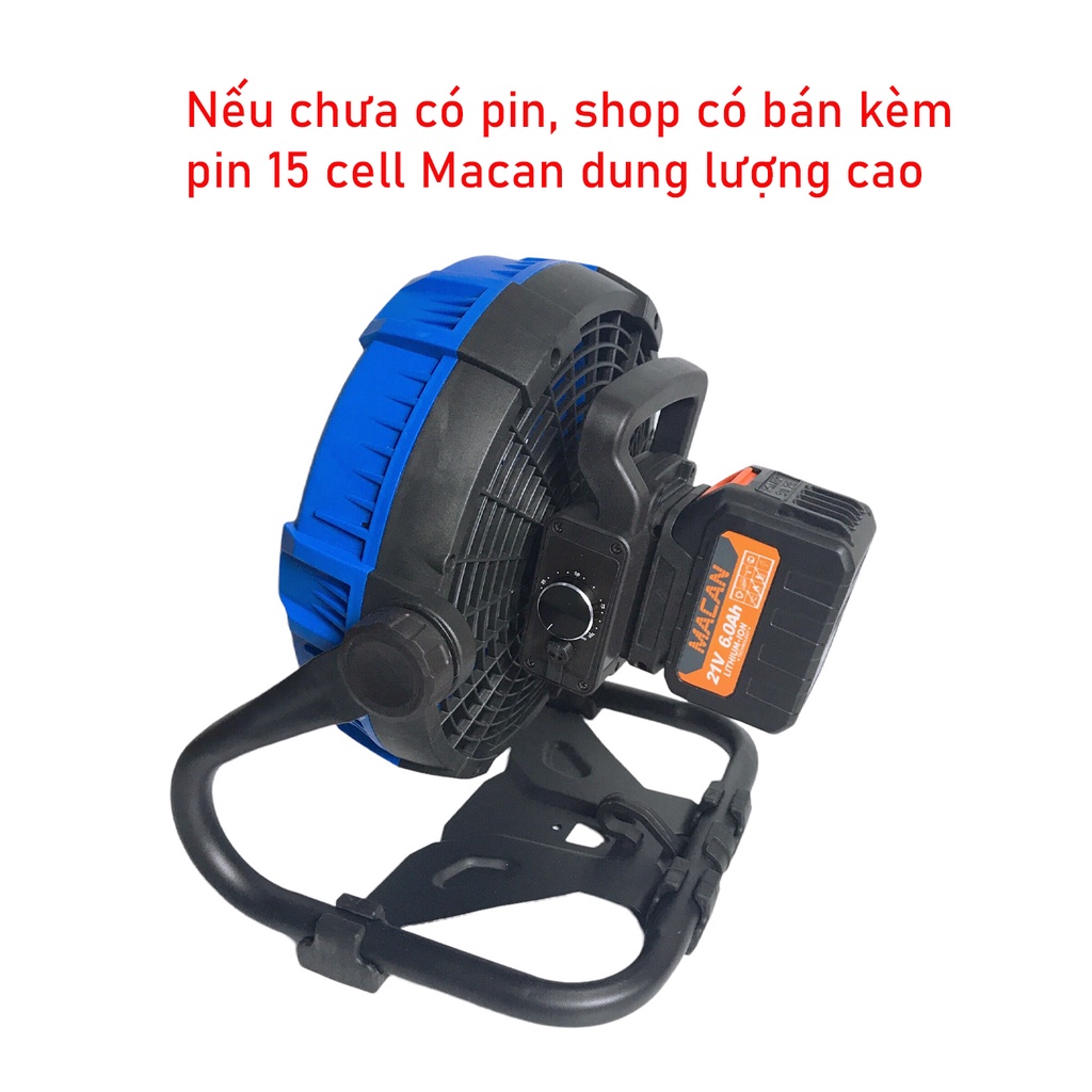Quạt chạy pin KINGPRO sài chung chân pin Makita 18V
