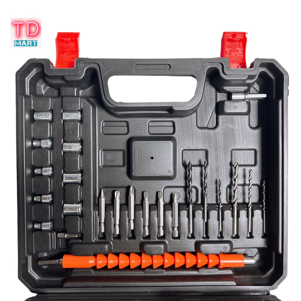 Máy khoan pin macan 21V 3 chức năng tặng kèm bộ phụ kiện 24 chi tiết
