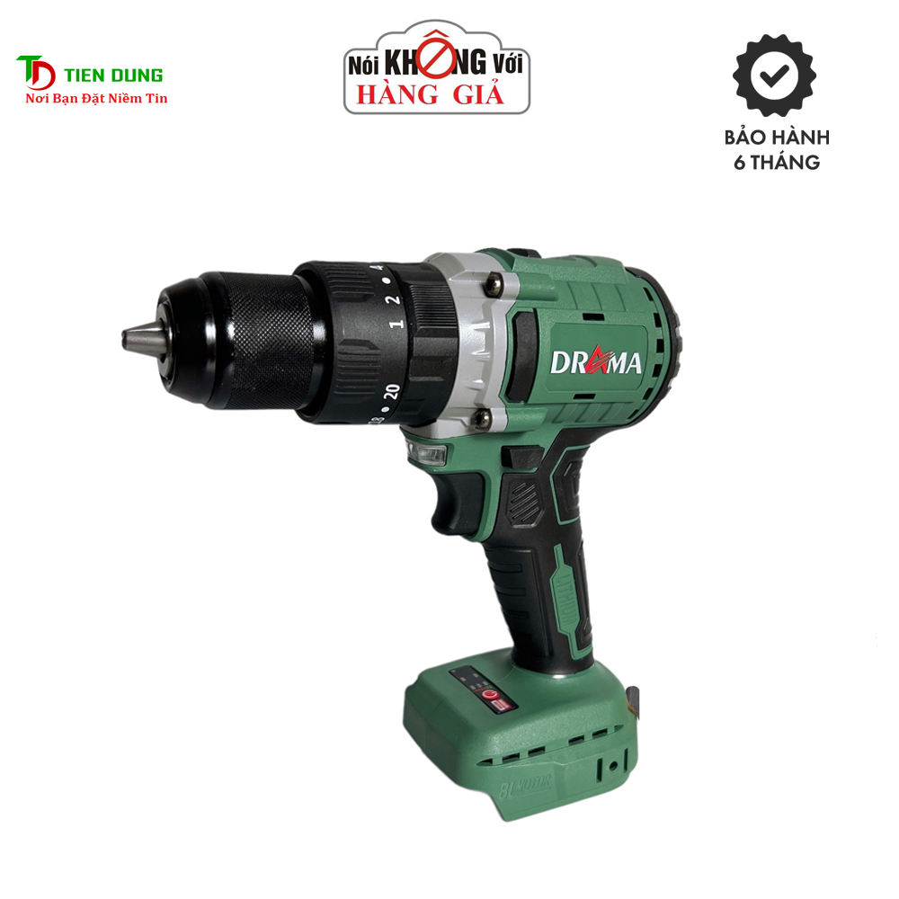 Thân Máy Khoan Pin 3 chức năng 21v DRAMA Không Chổi Than Chân Pin Phổ Thông