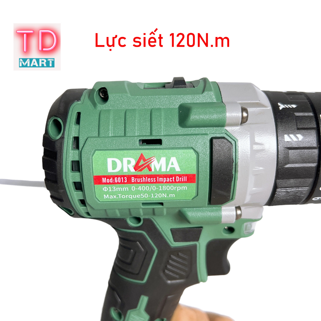 Thân Máy Khoan Pin 3 chức năng 21v DRAMA Không Chổi Than Chân Pin Phổ Thông