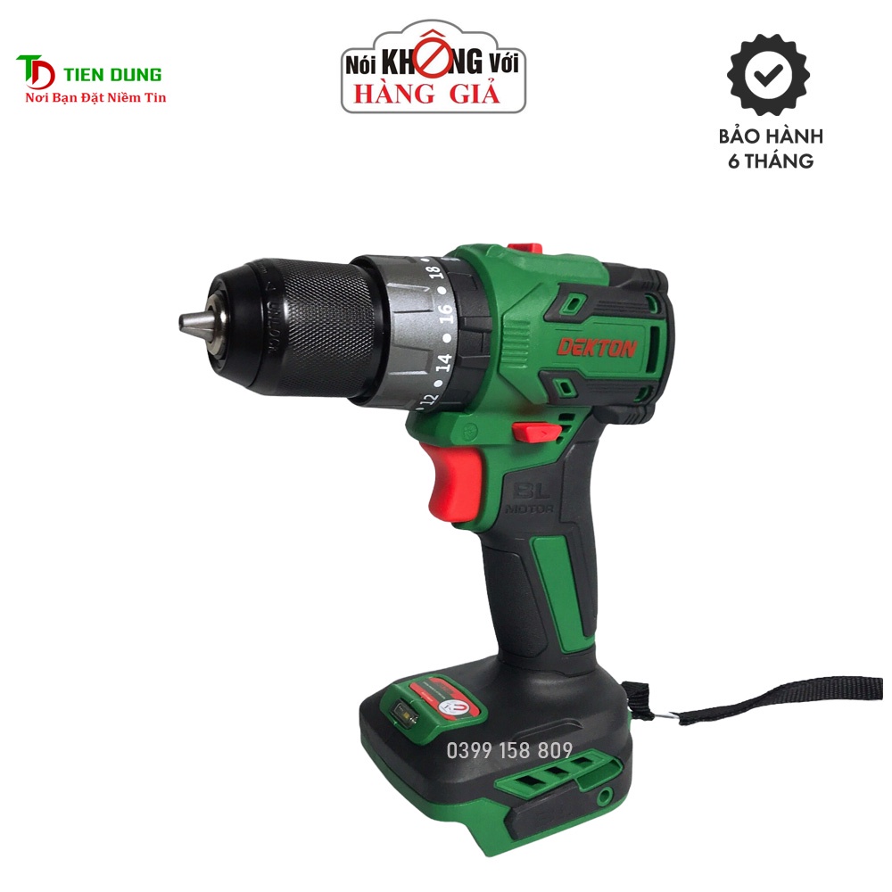 Máy Khoan pin DEKTON 3 Chức Năng / Đầu Cặp 10mm / M21-ID1055BL / Motor Brushless / Lực Xoắn 55N.m