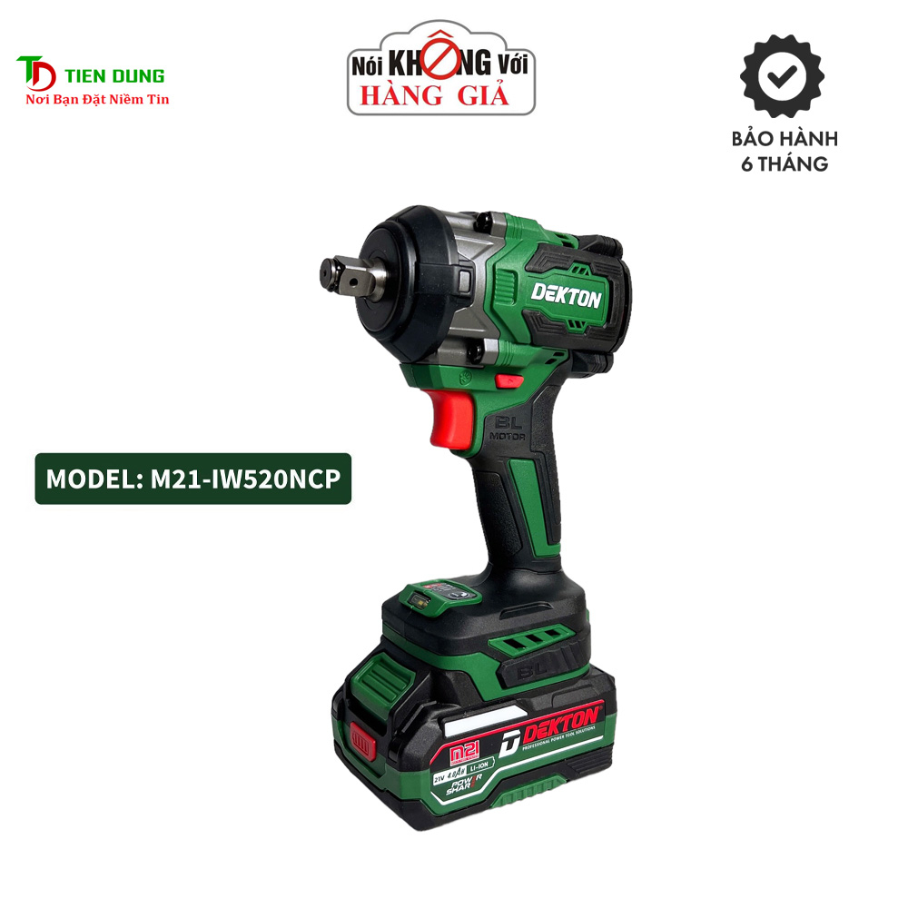 Máy siết bulong 520nm Dekton M21 iw520NCP chân pin Makita động cơ không chổi than