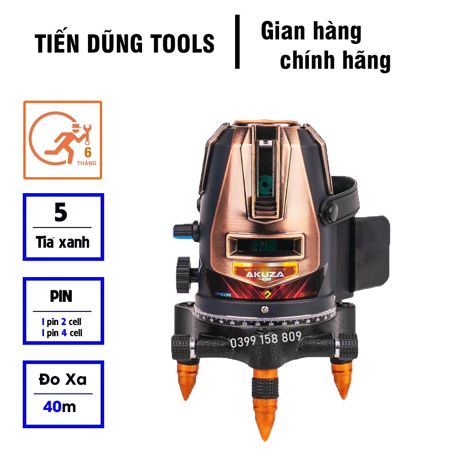 [Mẫu 2022] MÁY CÂN BẰNG LASER 5 TIA XANH AKUZA AK-488 SIÊU SÁNG