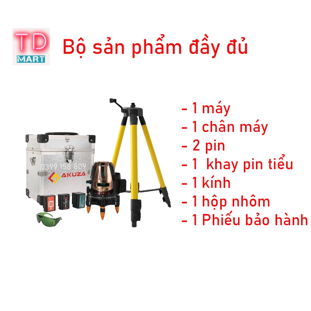 [Mẫu 2022] MÁY CÂN BẰNG LASER 5 TIA XANH AKUZA AK-488 SIÊU SÁNG