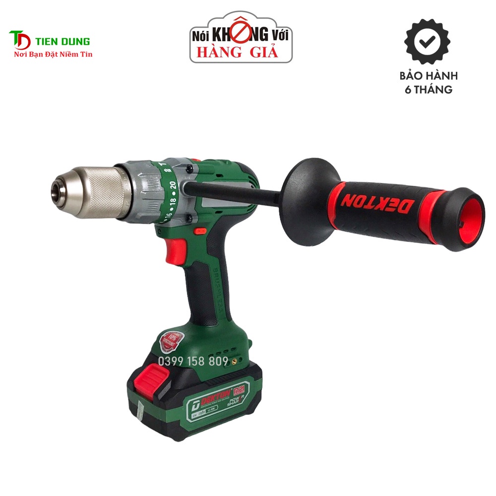 Máy Khoan Pin Dekton M21-ID1390BL - Motor Brushless - Lực Siết 90Nm - Chân Pin Phổ Thông
