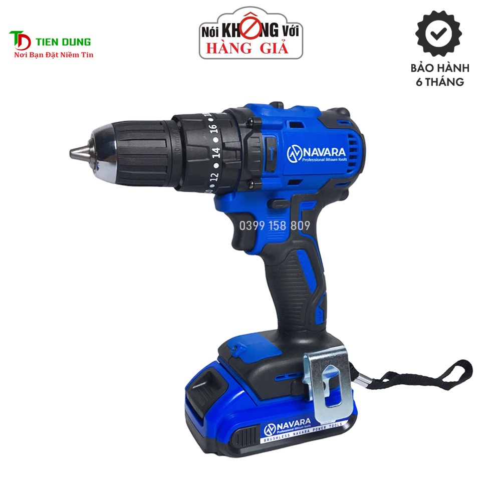 Máy khoan dùng pin 21v 3 Chức Năng Navara 7004 Động cơ Không Chổi Than Đầu 10 ly