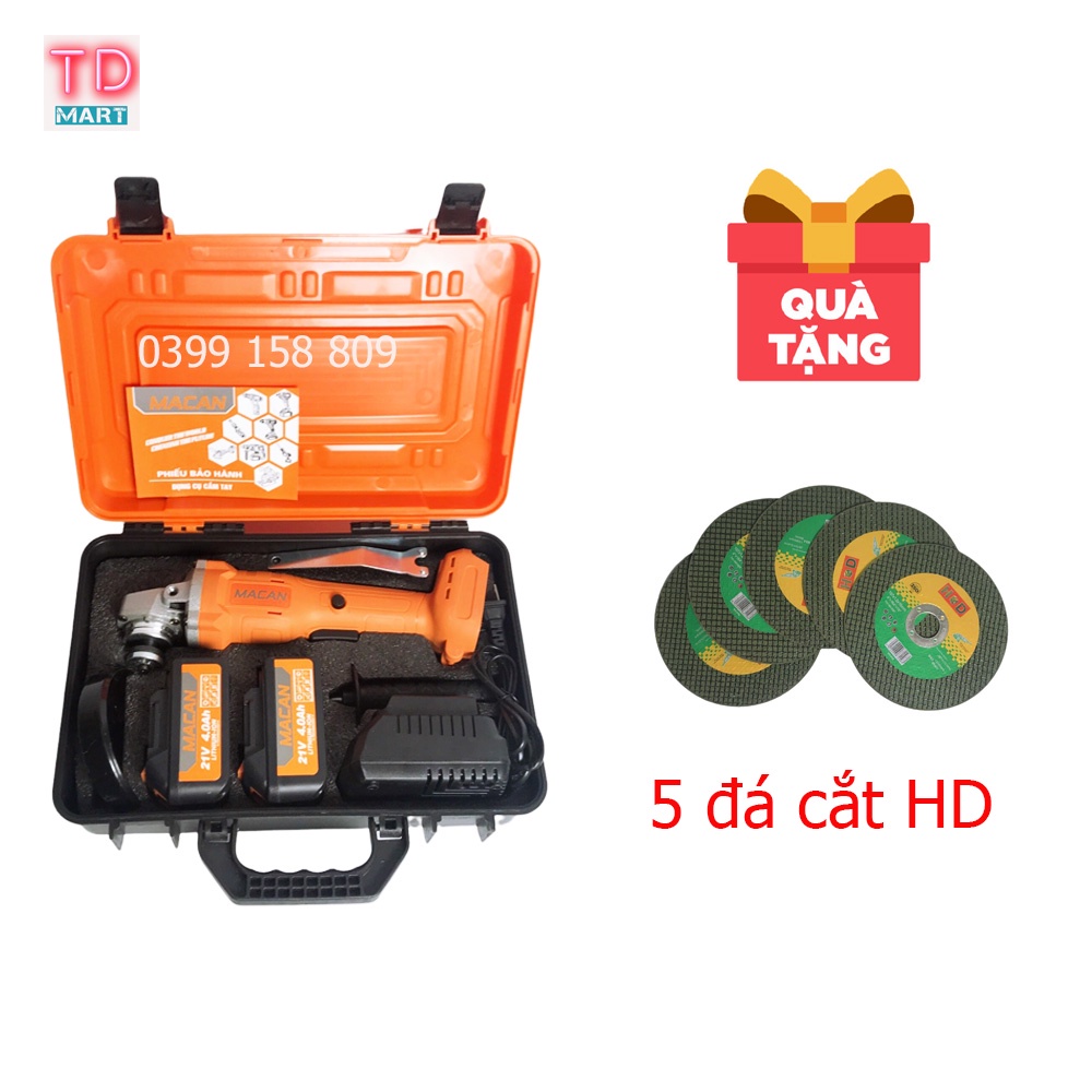 [ HÀNG NỘI ĐỊA] Máy Mài Góc, Máy Cắt Dùng Pin MACAN 98Vf Không Chổi Than, Pin 10 cell Chân pin phổ thông.