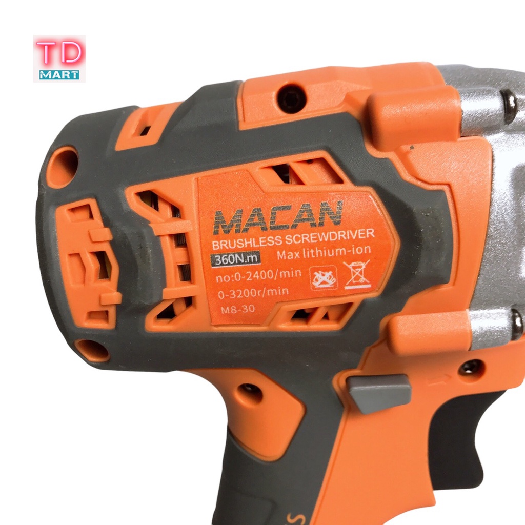 Máy chuyên vít không chổi than 21v MACAN chân pin phổ thông.