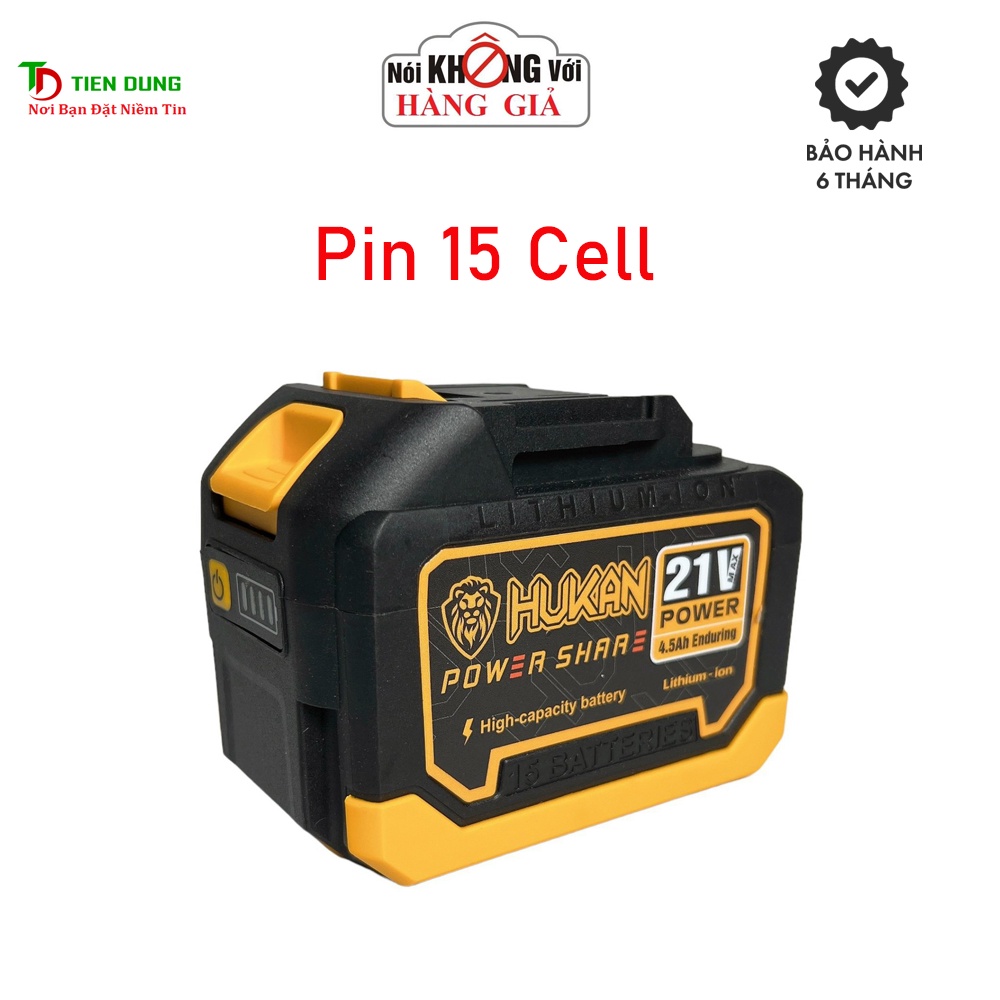 Pin HUKAN 15 cell 21V dung lượng cao chân pin phổ thông vỏ ABS chống va đập