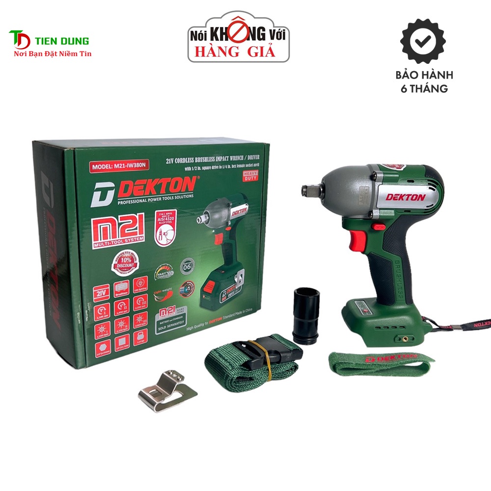Máy siết bulong 2 trong 1 Dekton IW380N - Motor Brushless - Lực Siết 380N.m