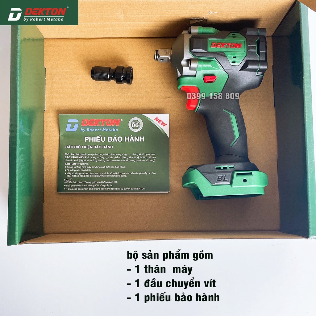 Thân máy siết bulong Dekton M21-IW380NPC 380Nm 3 Cấp Lực