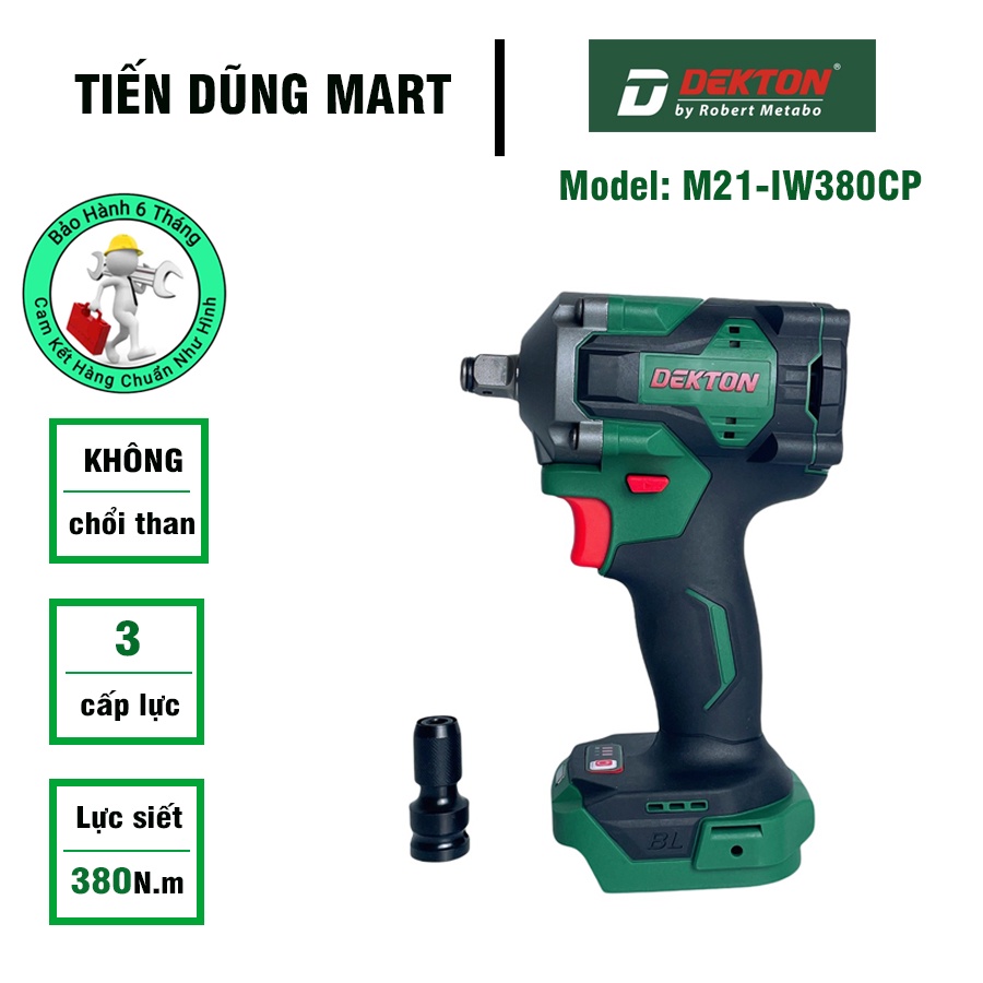 Thân máy siết bulong Dekton M21-IW380NPC 380Nm 3 Cấp Lực