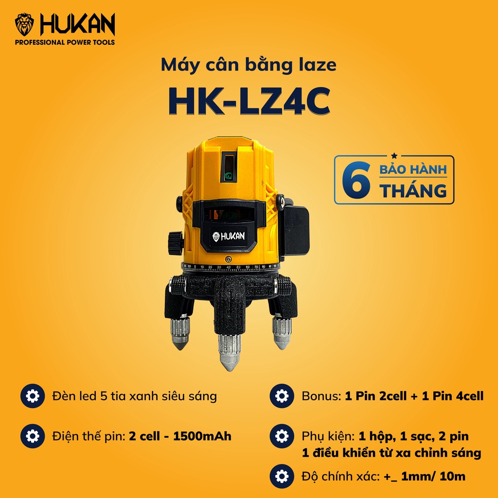 Máy cân bằng laze HUKAN HK-4C 5 tia xanh siêu sáng