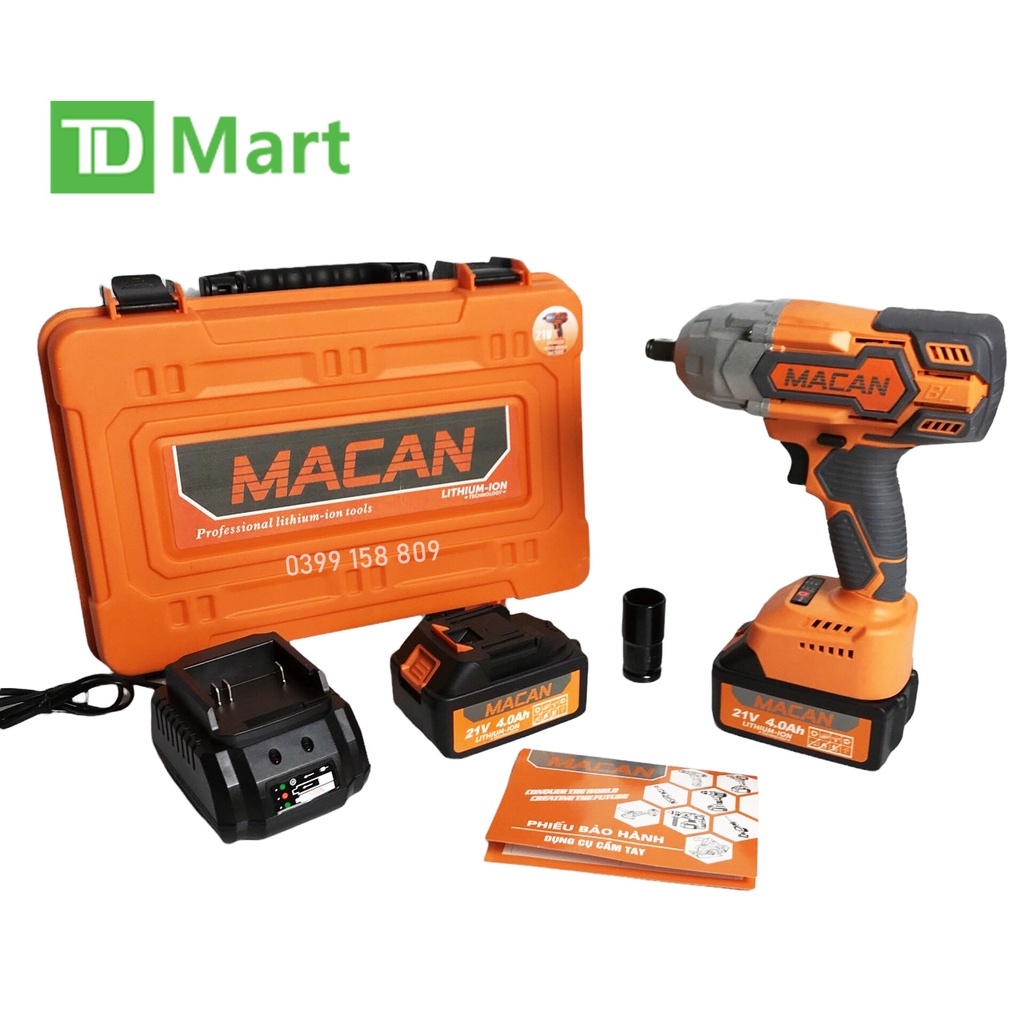 Máy Siết Bulong Dùng Pin 21V MACAN Lực Siết 880Nm Siêu Khỏe