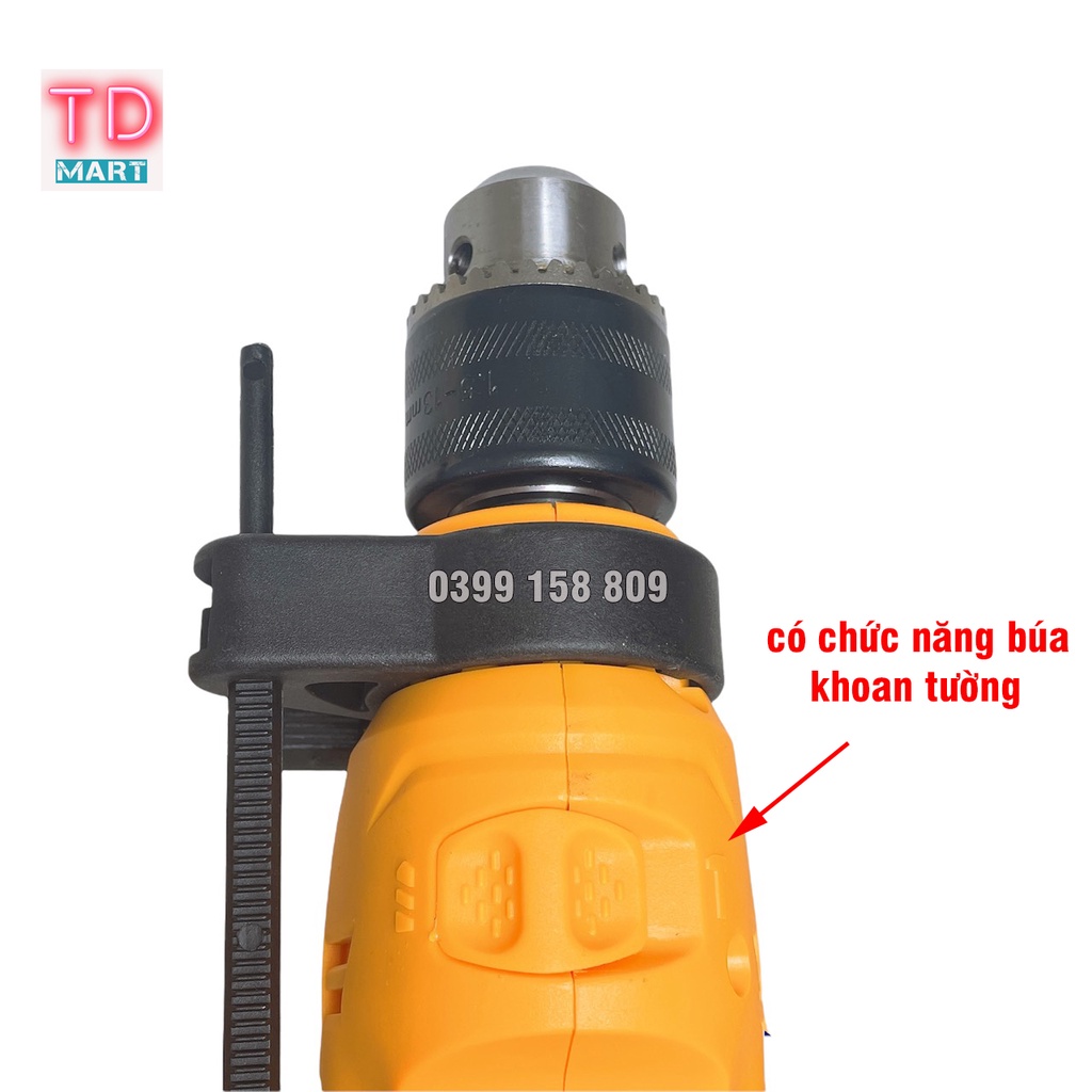 Máy khoan điện HUKAN 13mm HK-ID750 có chức năng búa khoan tường