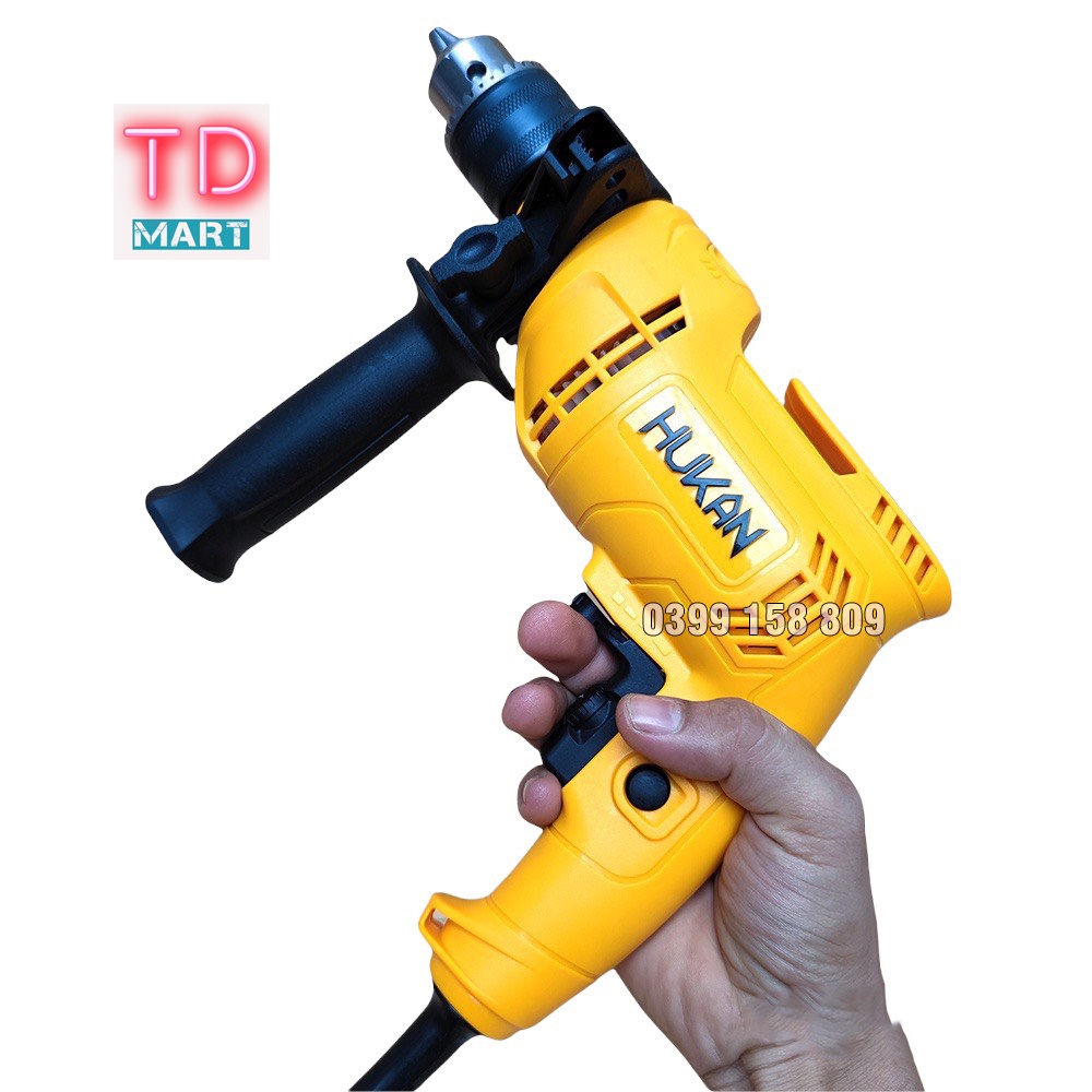 Máy khoan điện HUKAN 13mm HK-ID750 có chức năng búa khoan tường