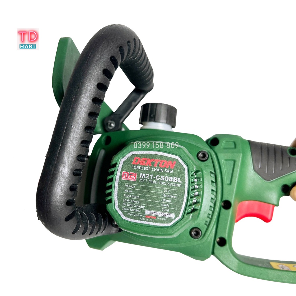 Thân Máy Cưa Xích Dùng Pin DEKTON M21-CS08BL, Công nghệ Brushless Dùng chung pin Makita