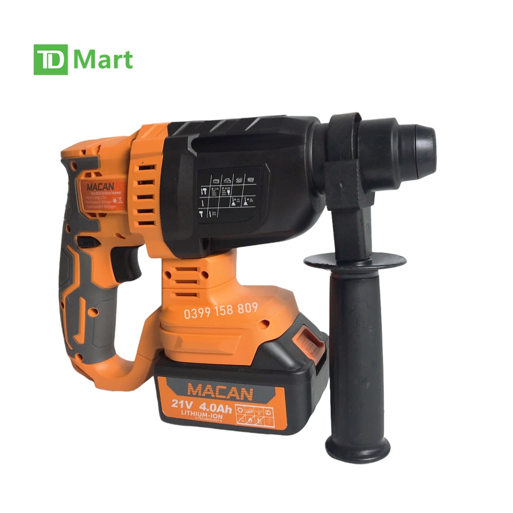 Máy Khoan Bê Tông Pin MACAN 21V Không Chổi Than 2 Chức Năng