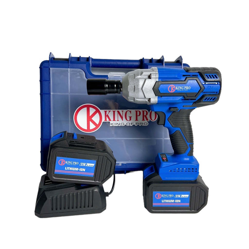 Máy Siết Bulong KingPro Không Chổi Than, Lực Siết 880Nm 2 Pin 15 Cell