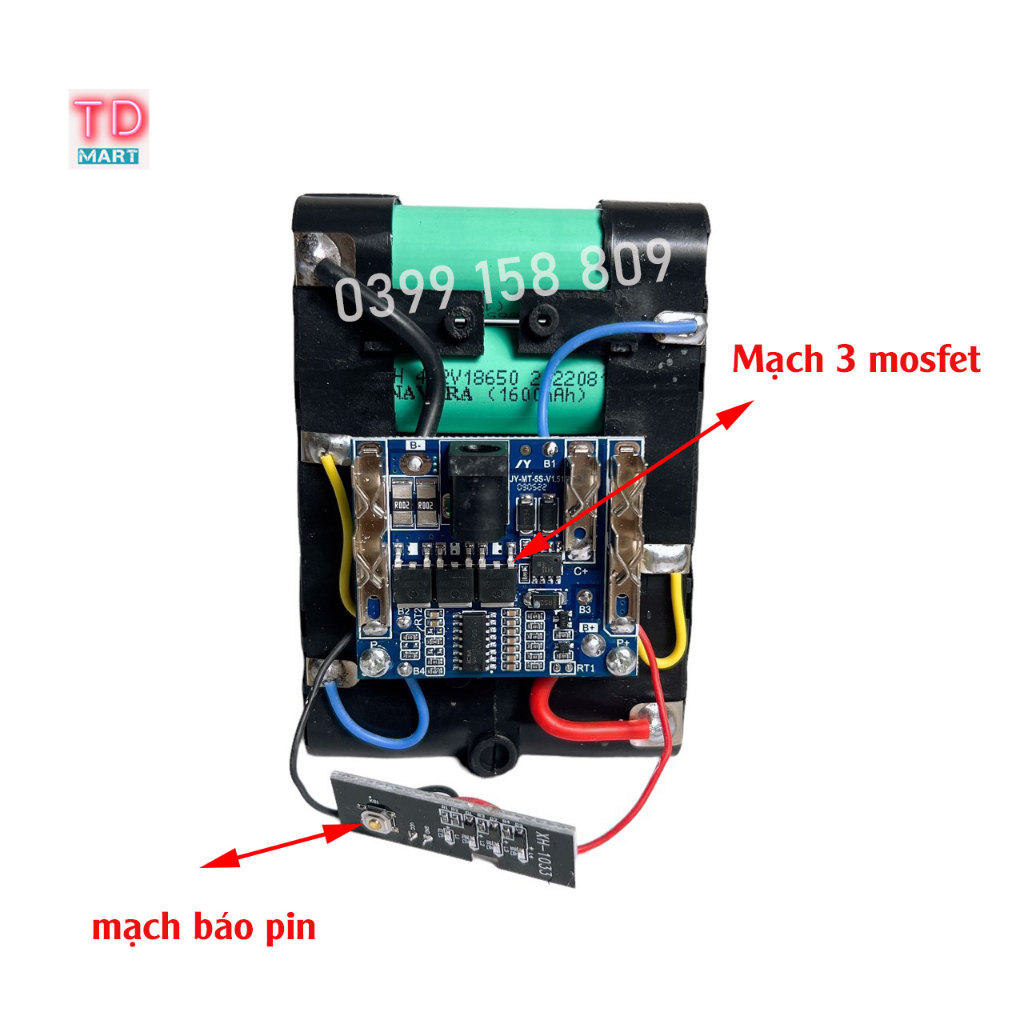 Pin 15 Cell 1600mAh Navara Chân pin phổ thông chất lượng tốt