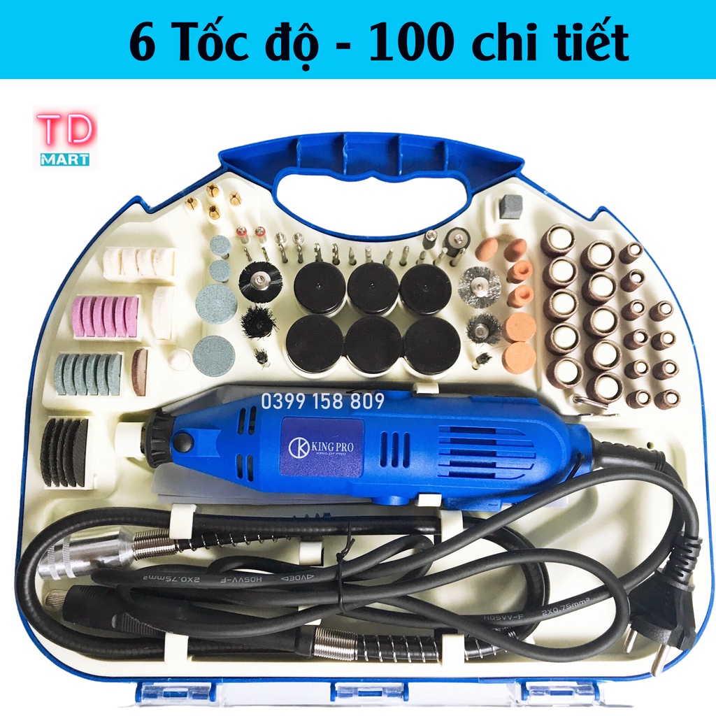Bộ máy khoan, mài, khắc mini KINGPRO Cao Cấp Tặng Kèm 150 chi tiết