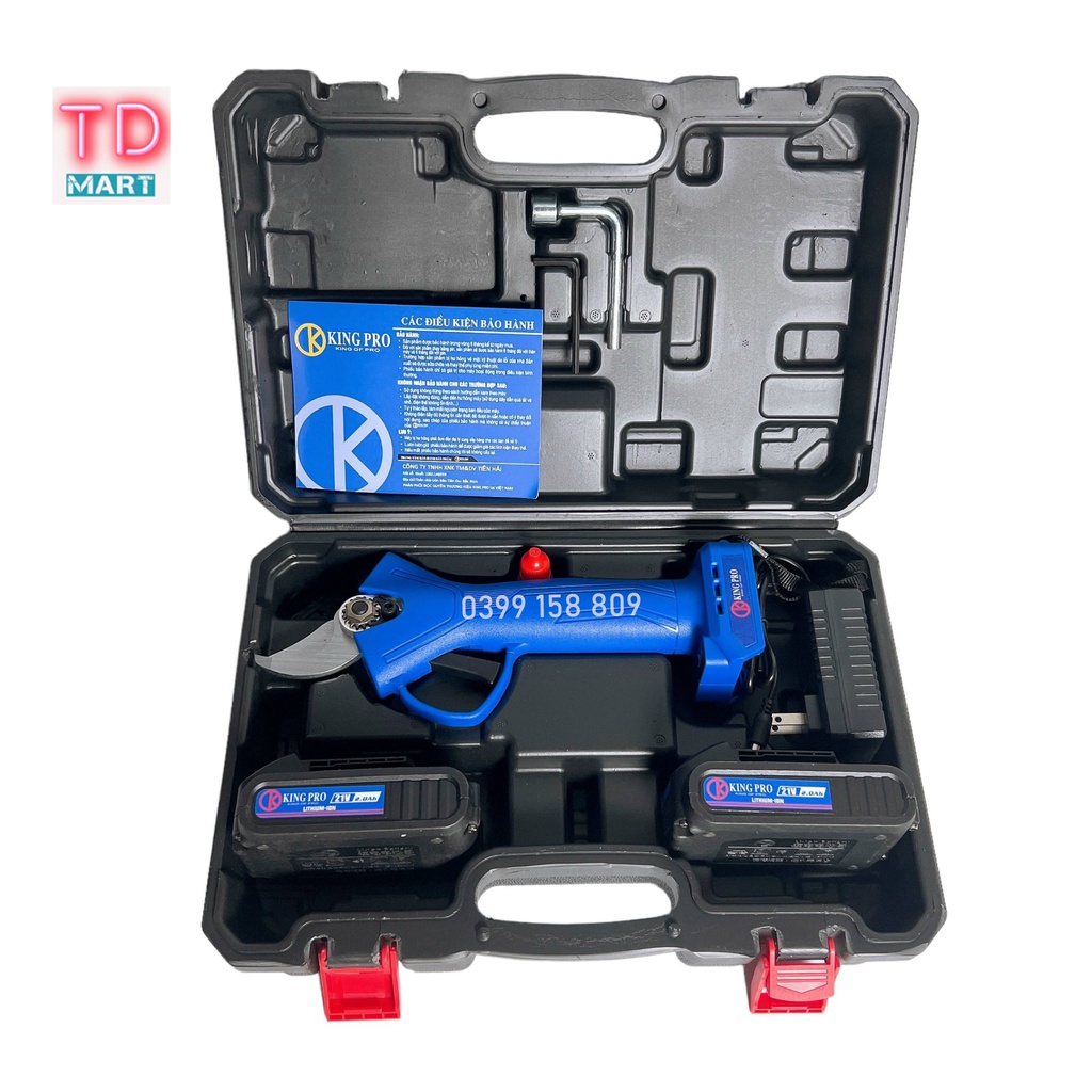 Kéo Cắt Tỉa Cành Cây Dùng Pin KINGPRO 21V Không Chổi Than siếu khỏe