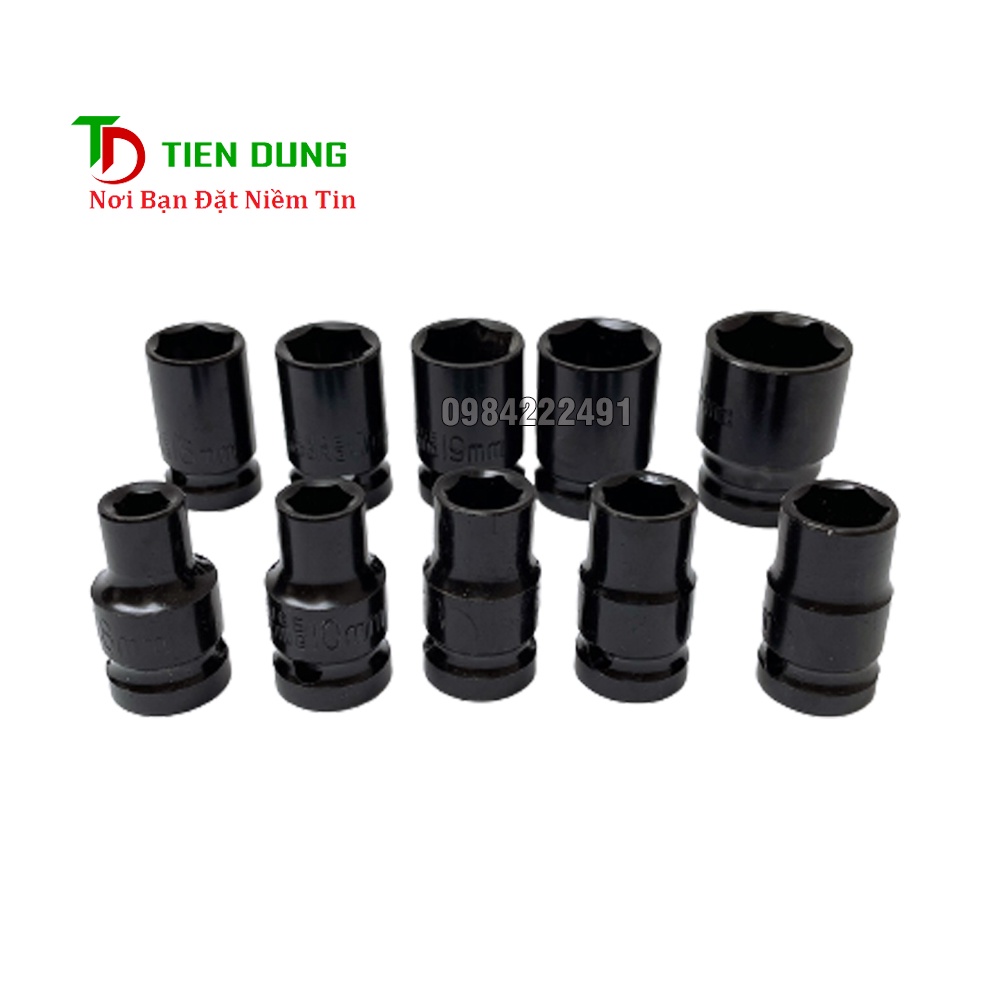 Đầu khẩu, đầu tuýt 1/2 cho máy siết bulong dày dặn loại ngắn