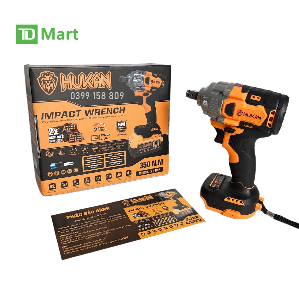 Thân máy siết bulong HUKAN X1 Pro Không Chổi Than chân pin phổ thông