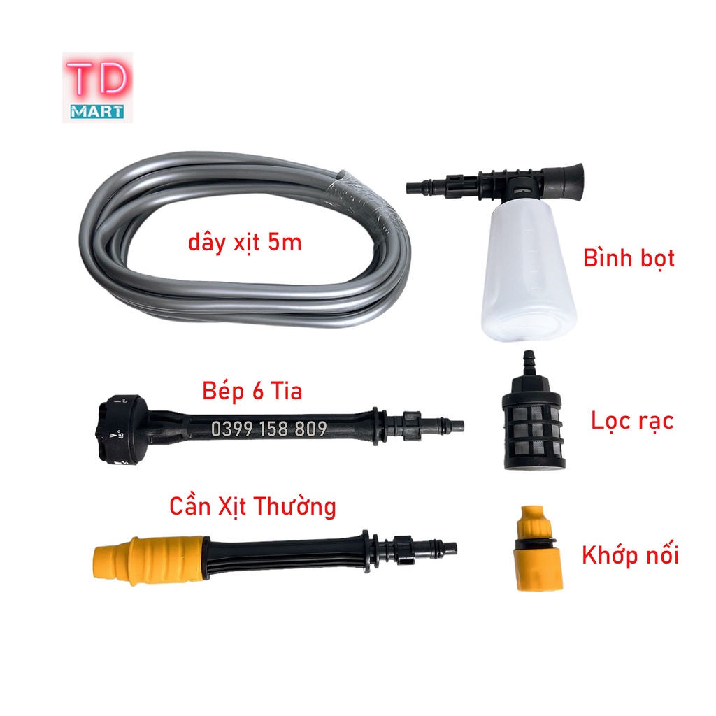 Máy xịt rửa dùng pin 21V HUKAN HK-PW0550Li Tiện Lợi, rửa xe, điều hòa, tưới cây