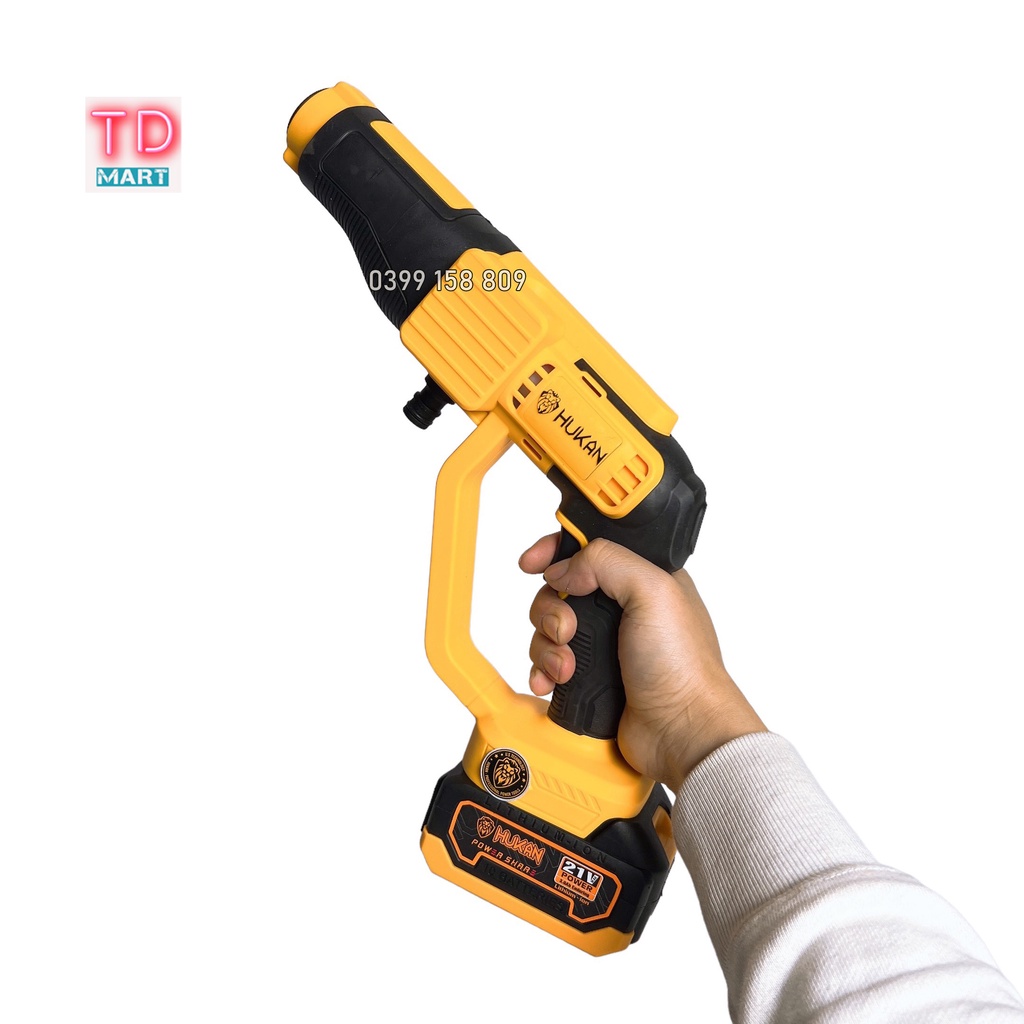 Máy xịt rửa dùng pin 21V HUKAN HK-PW0550Li Tiện Lợi, rửa xe, điều hòa, tưới cây