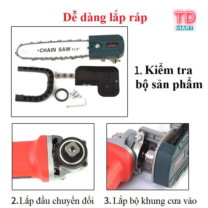 [Lắp Sẵn] Bộ Lam Xích Gắn Máy Cắt Cầm Tay Loại 1 Tăng Xích Tự Động