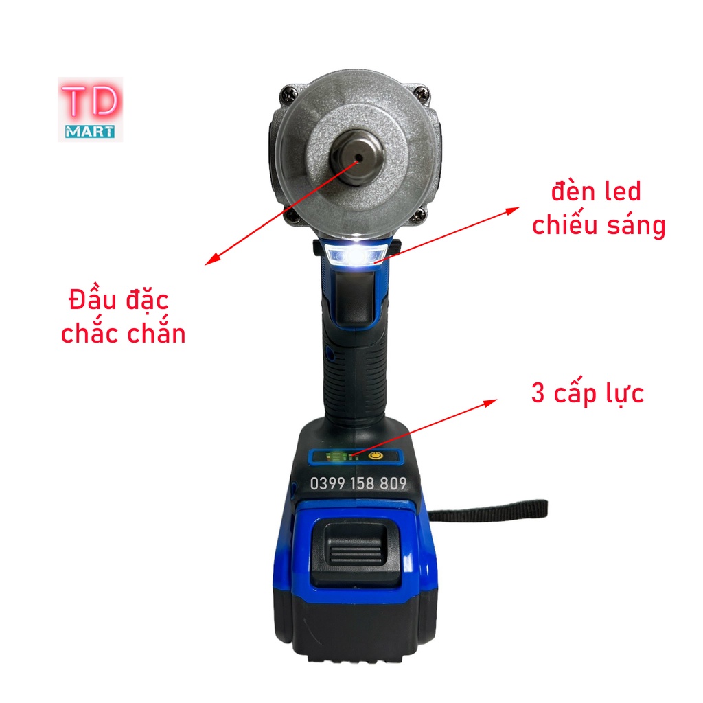Máy siết bulong NAVARA 21V lực Siết 880N.m siêu khỏe tặng 5 đầu khẩu