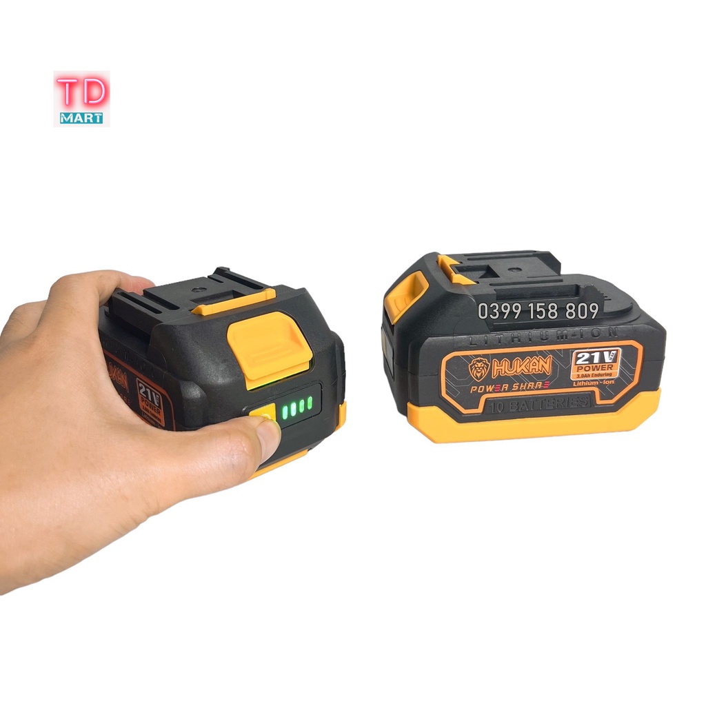 Pin 21V 10 Cell HUKAN Cho Máy khoan, Máy Siết Bulong Chân Pin Phổ Thông
