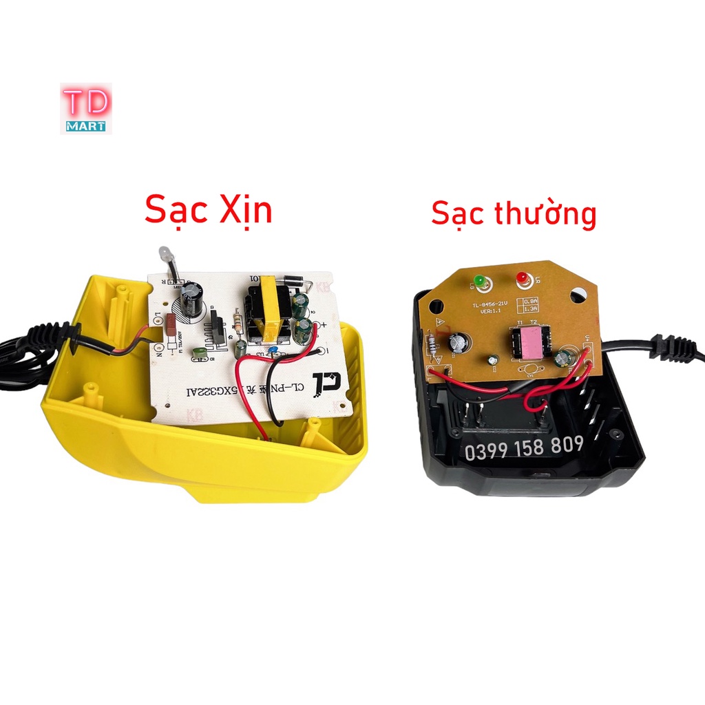 Sạc pin cho máy siết bulong, máy khoan, máy mài Không Chổi Than