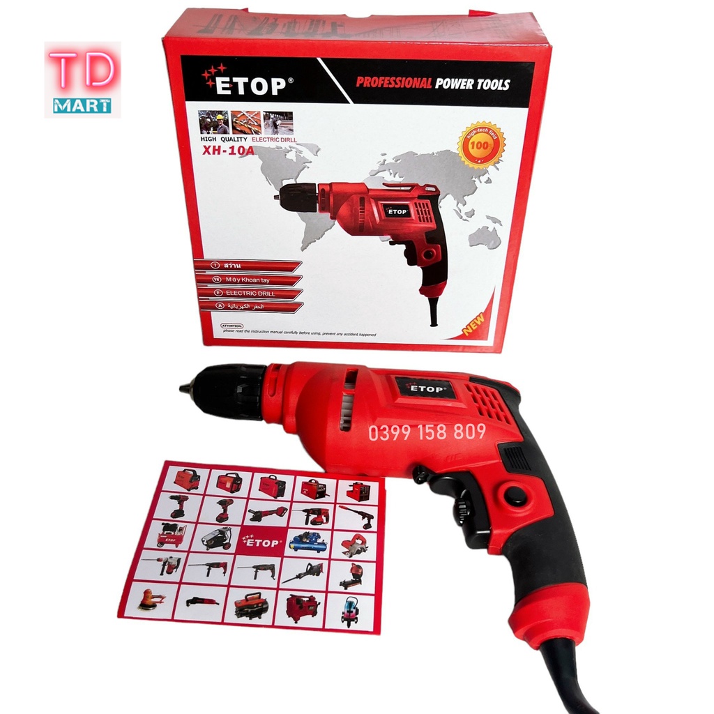 Máy khoan điện ETOP XH-10A Công Suất 620W - Lõi đồng 100%