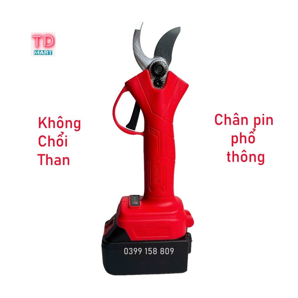 Kéo Cắt Tỉa Cành Cây Dùng Pin 21V 10Cell Động Cơ Không Chổi Than