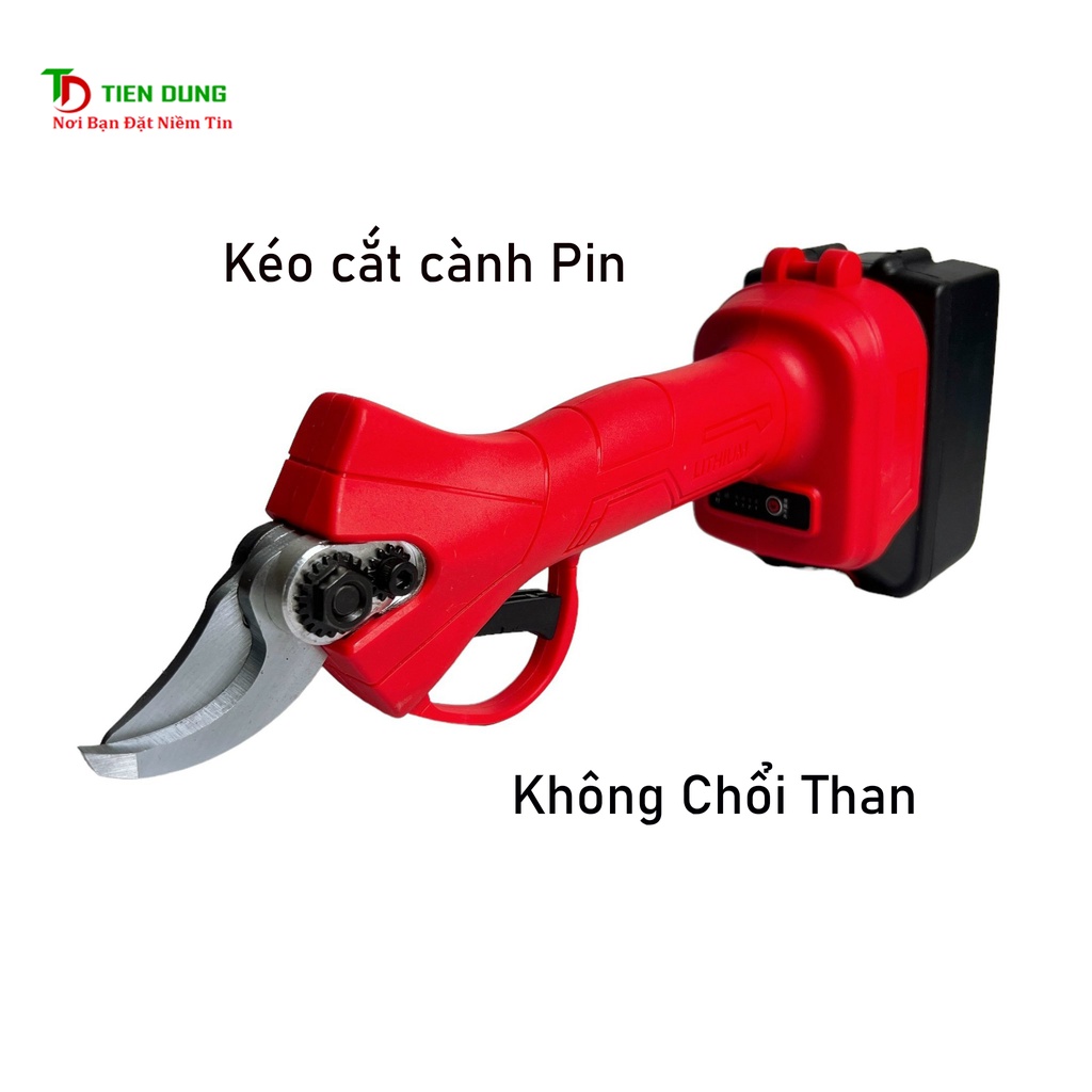 Kéo Cắt Tỉa Cành Cây Dùng Pin 21V 10Cell Động Cơ Không Chổi Than