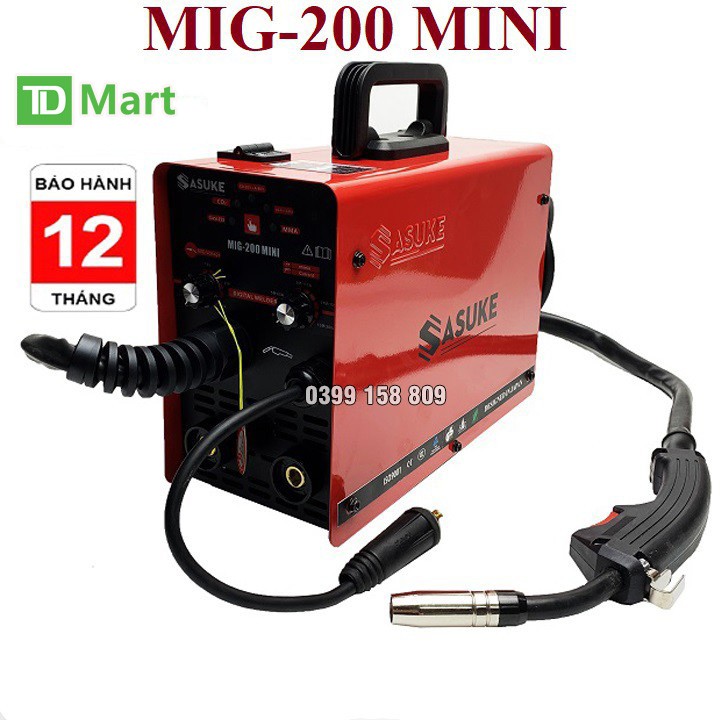 Máy Hàn Mig Sasuke 200 MINI 3 Chức Năng Tặng Kèm Cuộn Dây 1Kg - Thương Hiệu Nhật Bản