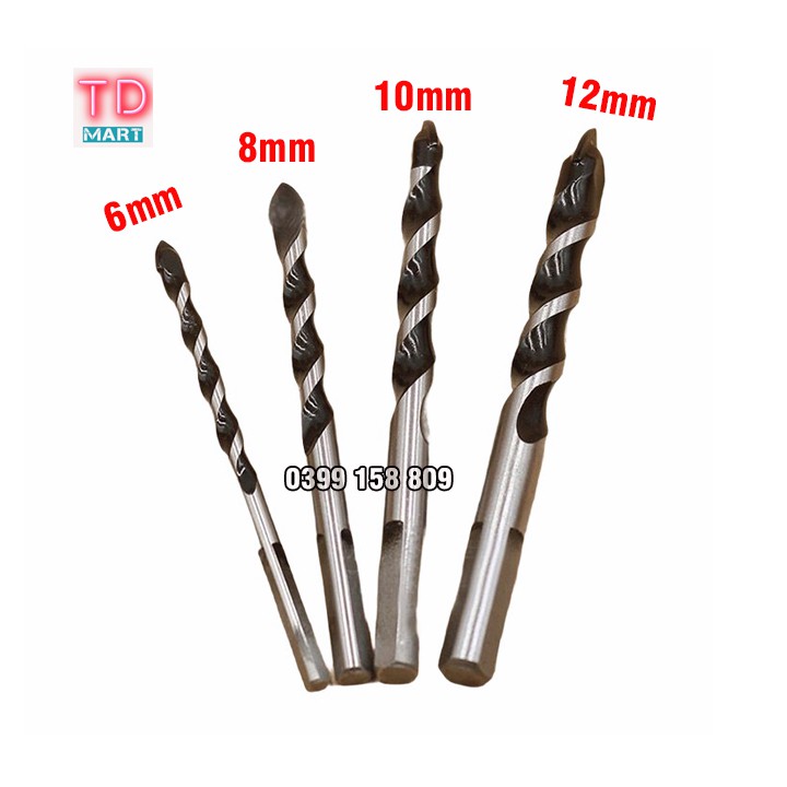 Mũi Khoan Đa Năng Chuôi 3 Cạnh - Khoan Tường, Kính, Gạch Men, Gỗ
