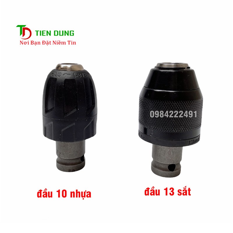 Đầu chuyển bulong1/2 sang khoan đầu kẹp nhanh 10mm - 13mm
