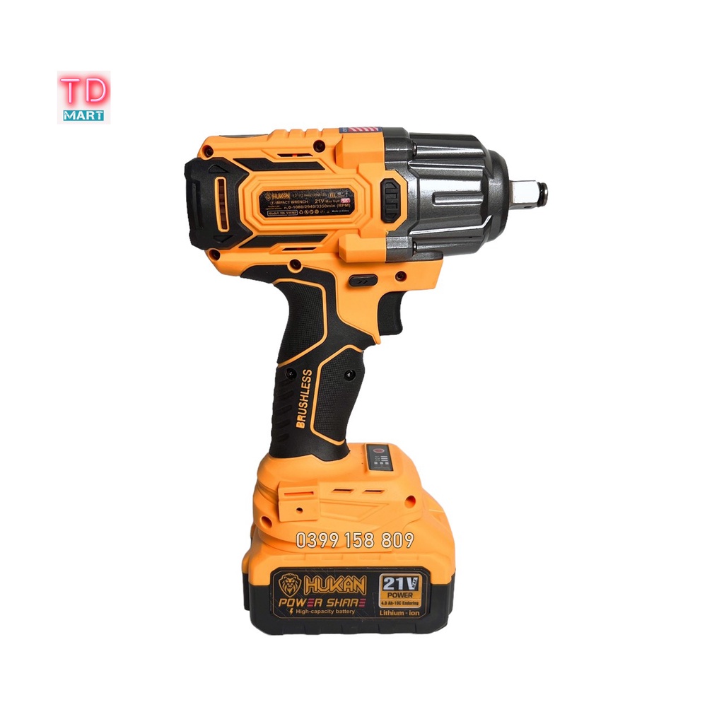 Máy Siết Bulong Hukan X9-IMP Lực Siết 650N.m Mạnh Mẽ, Động Cơ Không Chổi Than