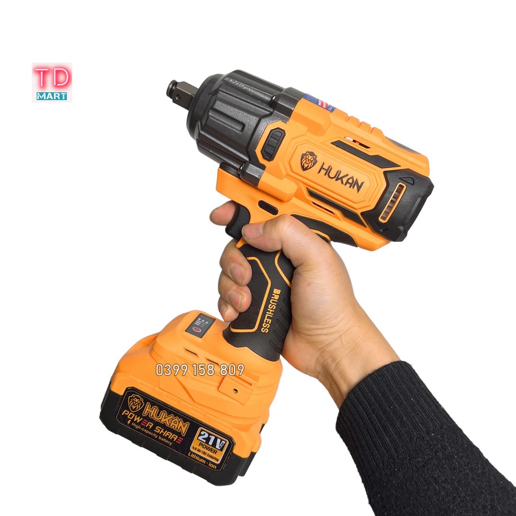 Máy Siết Bulong Hukan X9-IMP Lực Siết 650N.m Mạnh Mẽ, Động Cơ Không Chổi Than