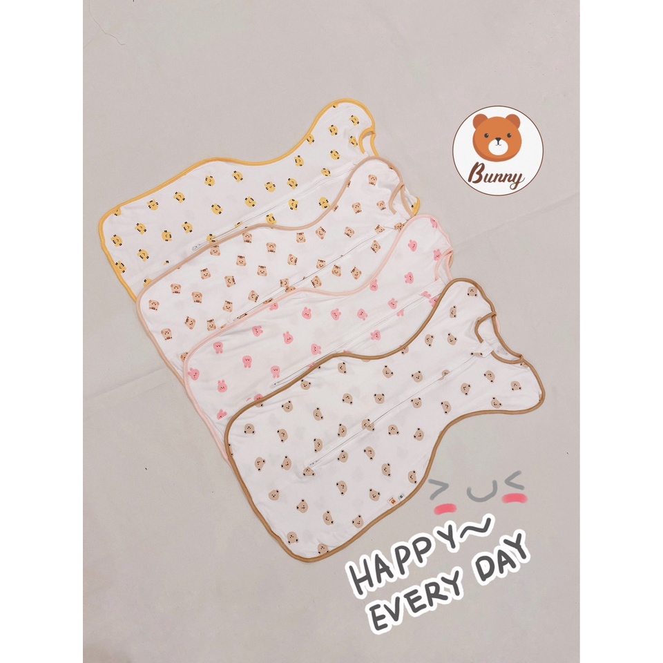 Nhộng chũn cho bé sơ sinh ngủ ngon, giảm giật mình Bunny vải cotton Hàn Quốc cao cấp