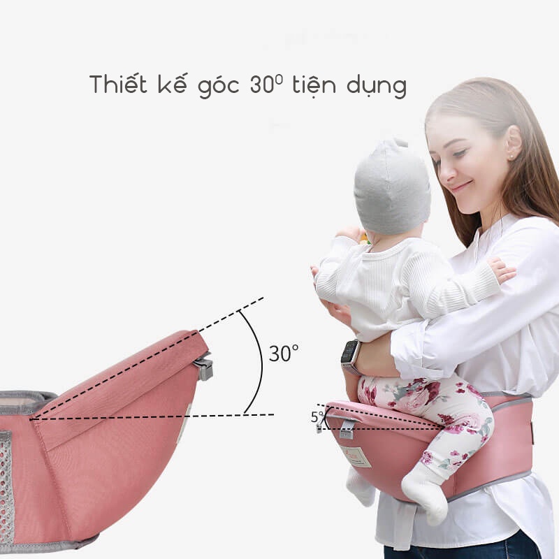 Địu ngồi em bé KidsWorld iMama cao cấp 4 tư thế phong cách Hàn Quốc chống gù lưng cho bé