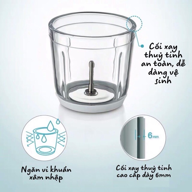Máy xay ăn dặm cho bé ăn dặm KidsWorld Hattiecs 6 lưỡi dao dung tích 300ml phiên bản quốc tế
