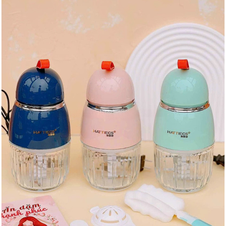 Máy xay ăn dặm cho bé ăn dặm KidsWorld Hattiecs 6 lưỡi dao dung tích 300ml phiên bản quốc tế