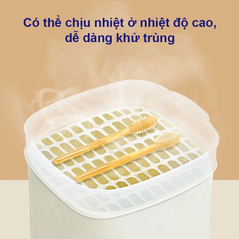 [Mã BMLTM50 giảm đến 50K đơn 99K] Set bàn chải silicon cho bé, Rơ lưỡi cho bé siêu mềm mại an toàn cho bé 0-18 tháng