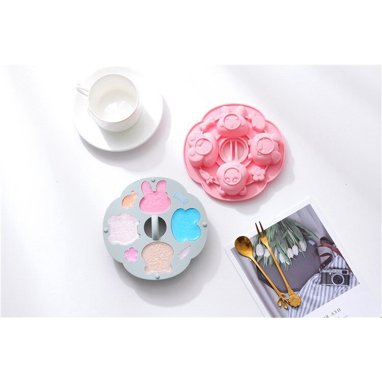 Khuôn silicone cao cấp KidsWorld làm bánh cho bé hình con vật có nắp đậy