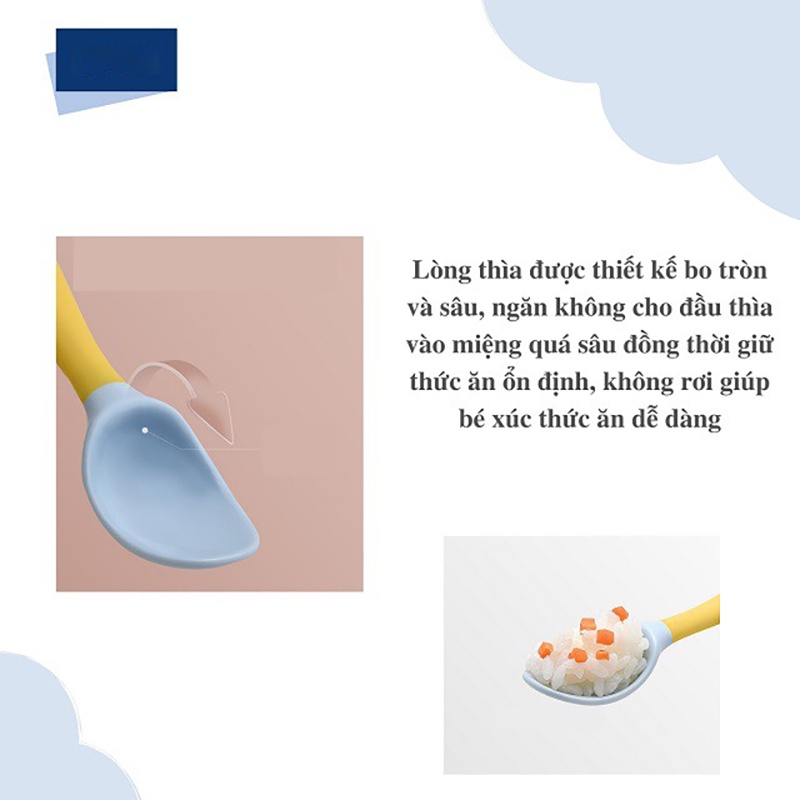 Bộ thìa dĩa uốn dẻo 360 độ KidsWorld TUD360 cho bé ăn dặm tập xúc an toàn